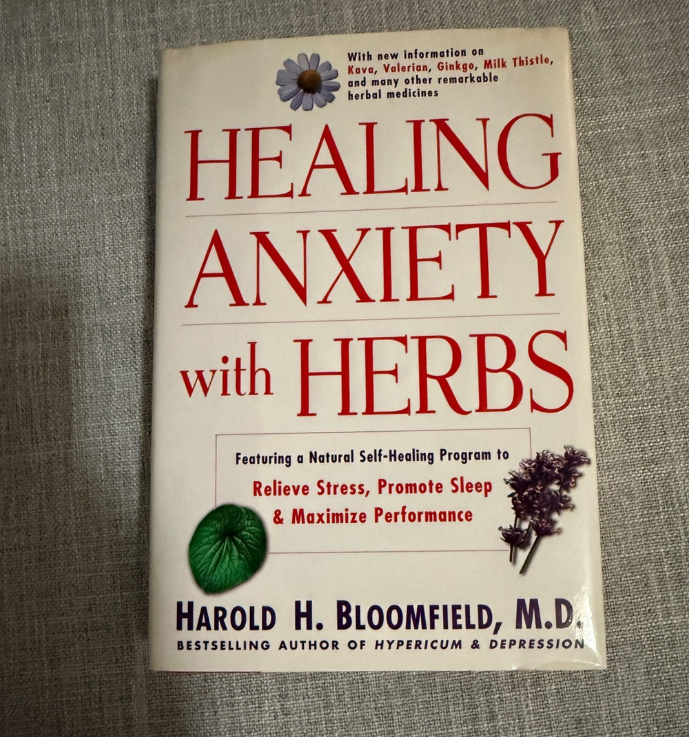 🌿 Healing Anxiety With Herbs Harold H. Bloomfield, M.D. 1st Edition HC/DJ Book - Picture 1 of 6